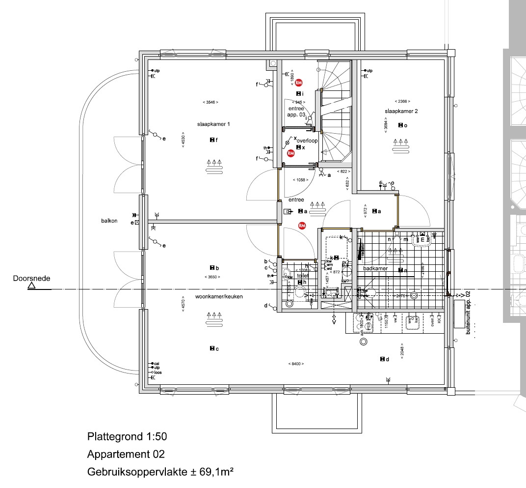 Verkooptekeningen appartement 2