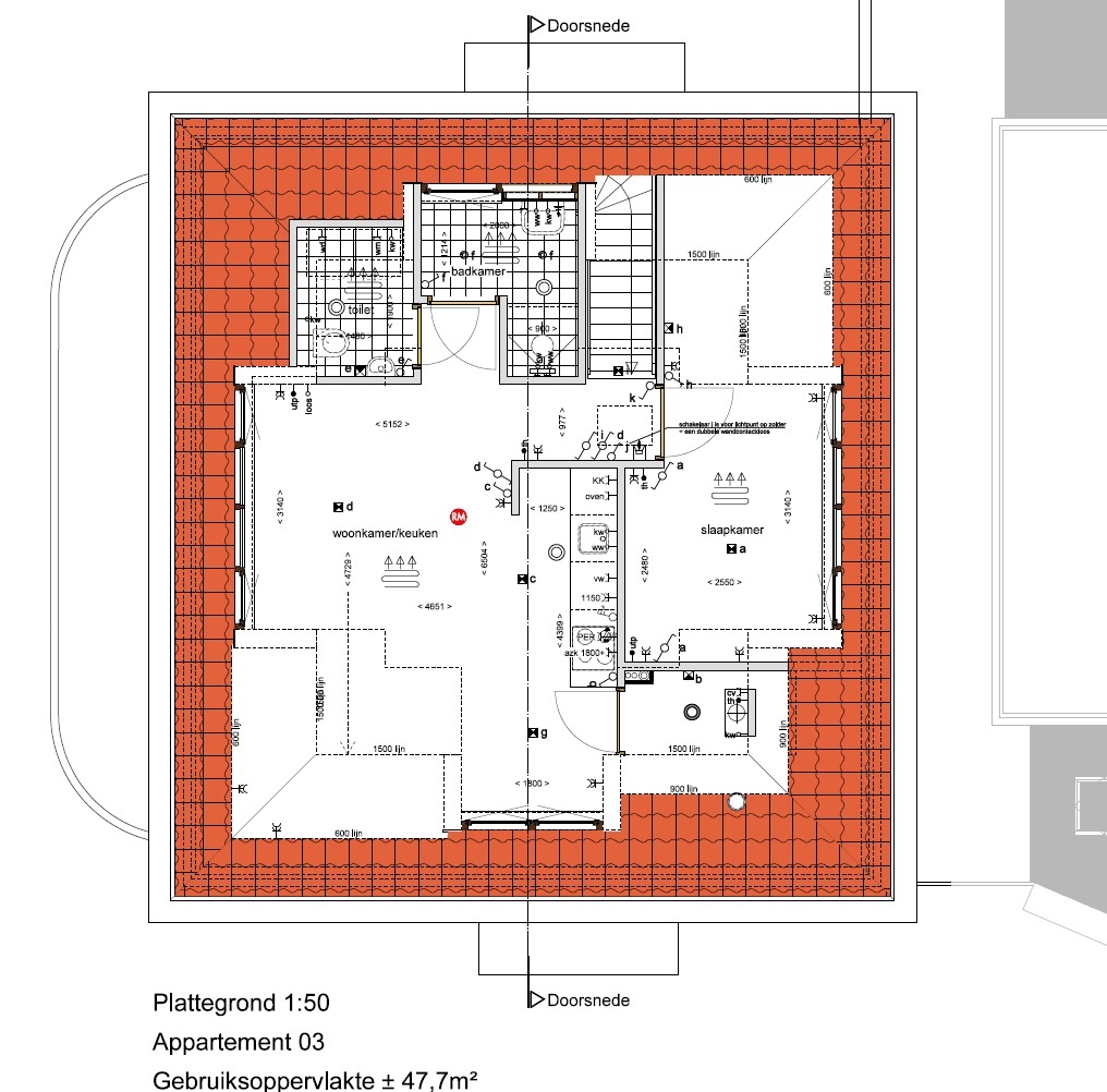 Verkooptekeningen appartement 3