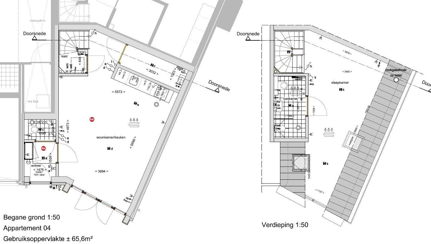 Verkooptekeningen woning 1