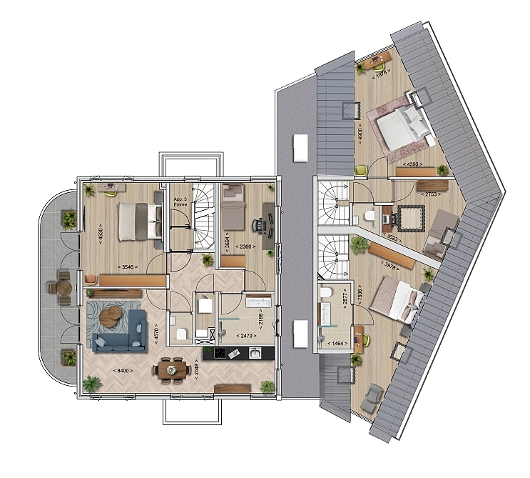 Tekening 1ste verdieping